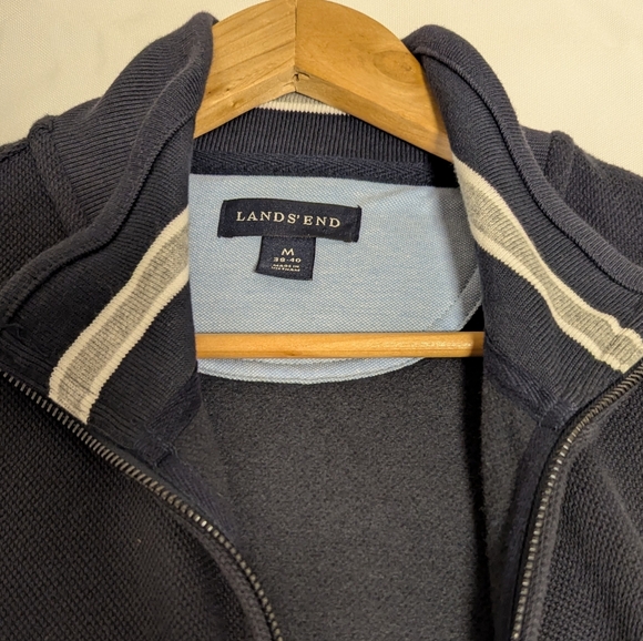 Lands' End Men's Charcoal Zip-Up Sweater - Picture 8 of 8